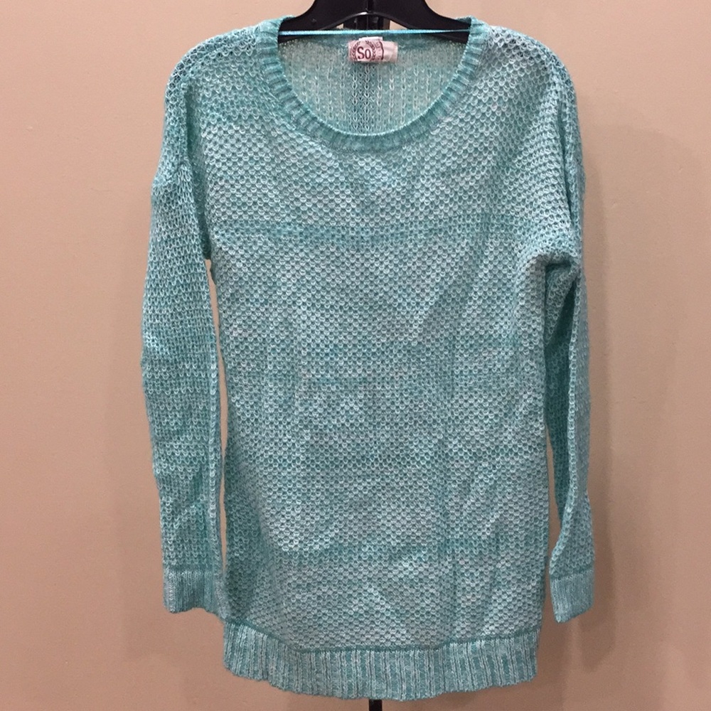 Mint green thick sweater for juniors